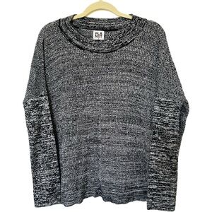 Planet Women’s Black & White Marled Crewneck Sweater